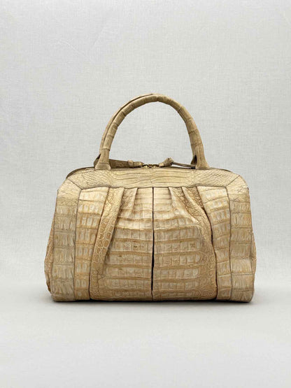 NANCY GONZALEZ Frame Beige Top Handle