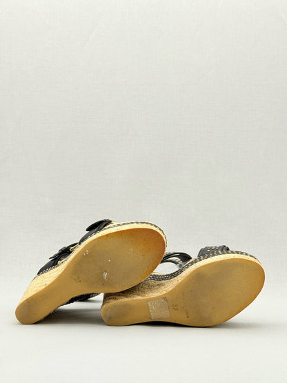 ALEXANDER MCQUEEN Espadrille Black Size EU 37 Wedges