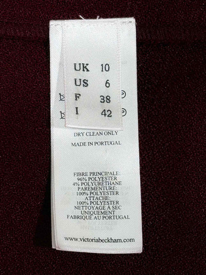 VICTORIA BECKHAM Burgundy Size US 6 Knee Length Dress