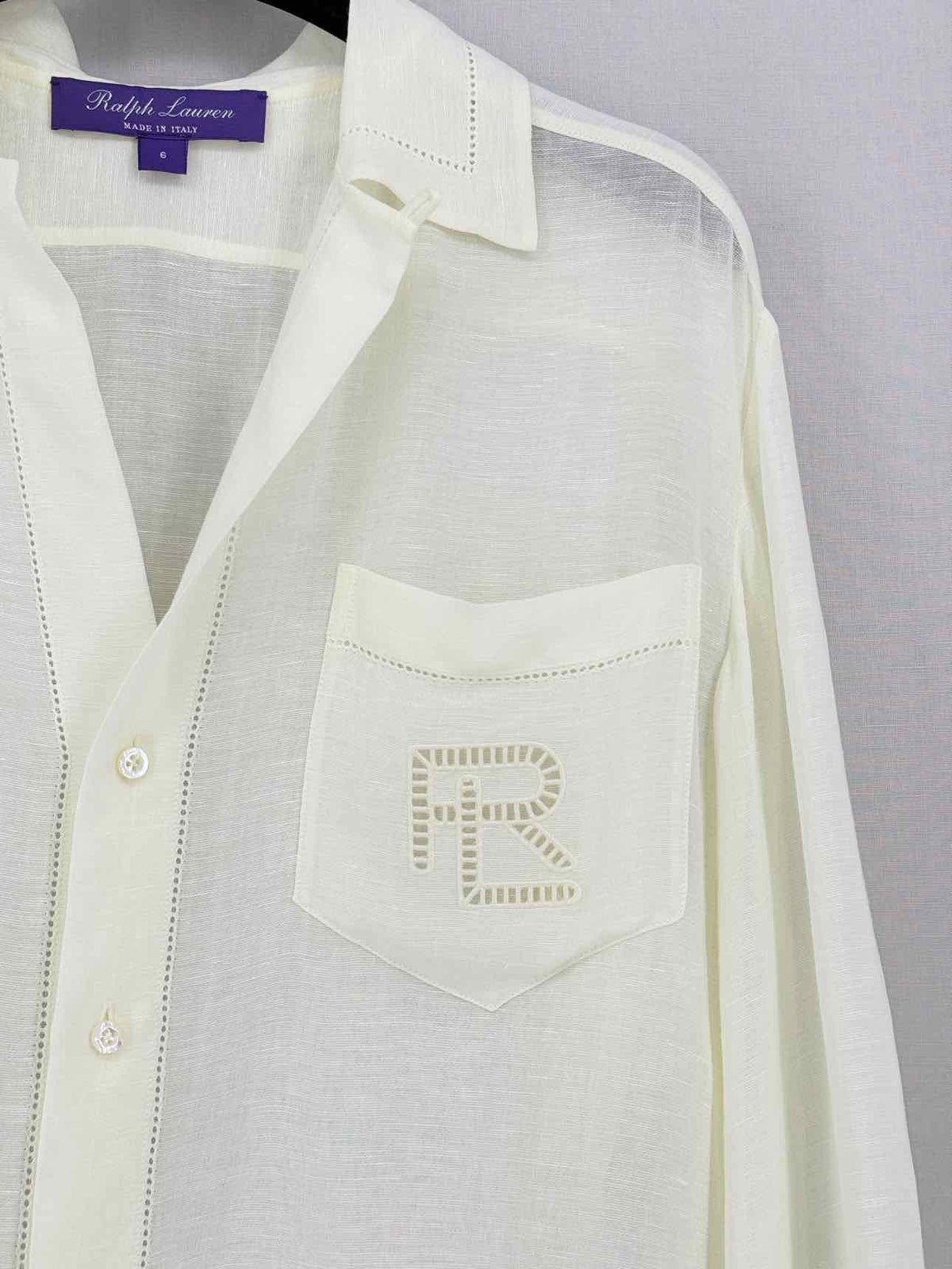 RALPH LAUREN Purple Label Off-white Size US 6 Shirt
