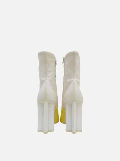 LOUIS VUITTON Two Tone Off-white Ankle Boots 37