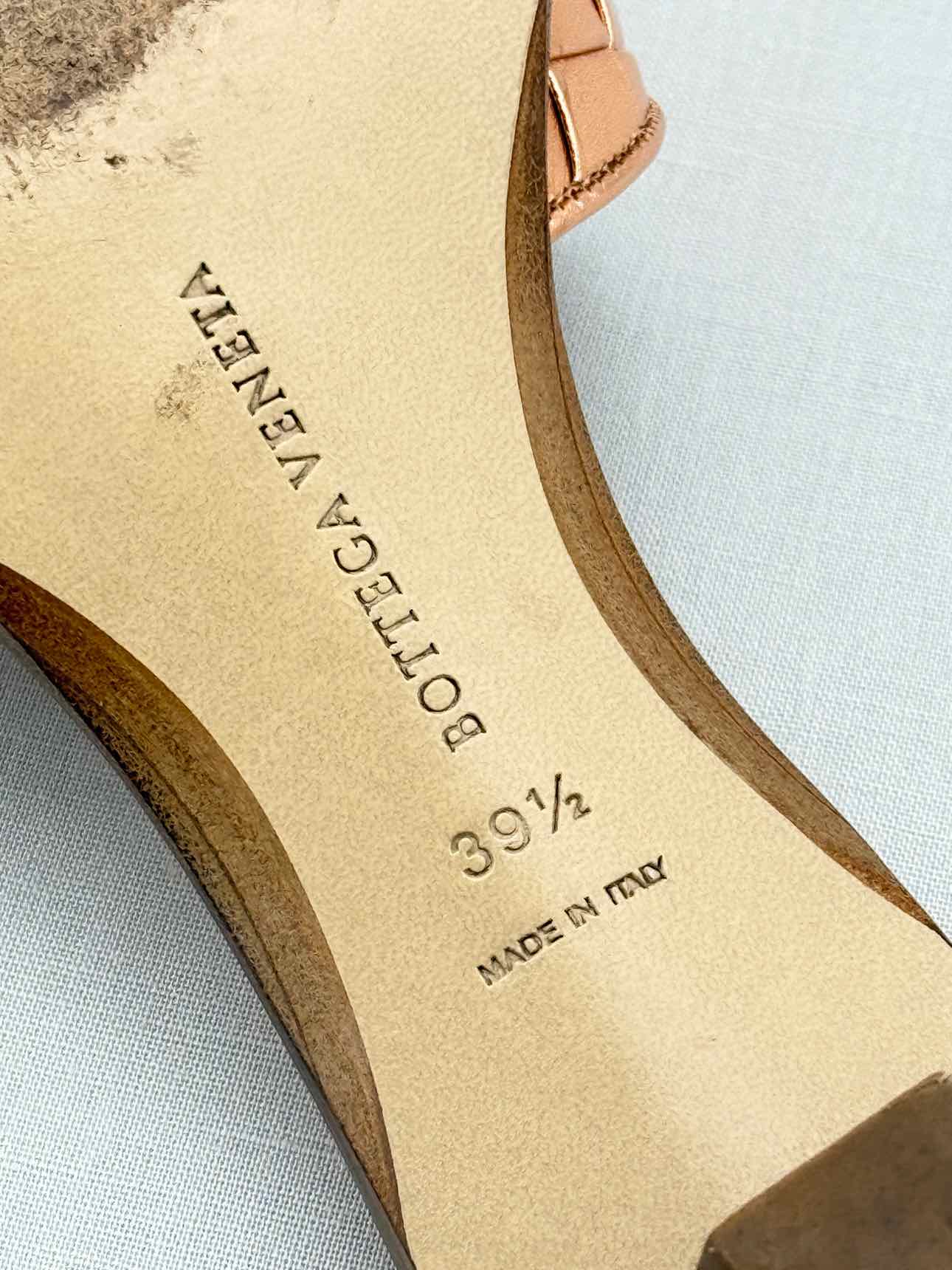 BOTTEGA VENETA Rose Gold Intrecciato Size EU 39.5 Mules