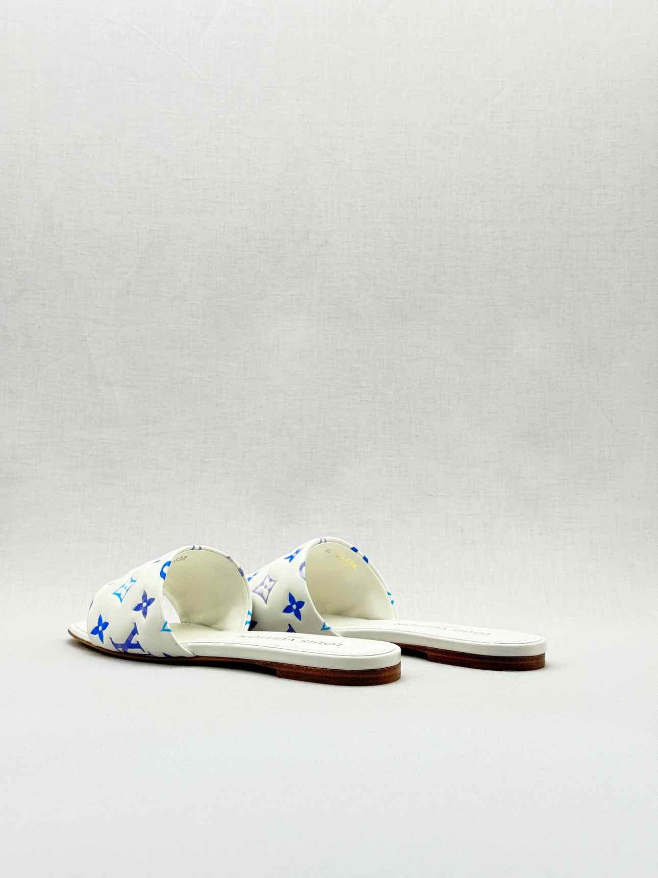 LOUIS VUITTON Revival White Multicolor Size EU 38 Mules