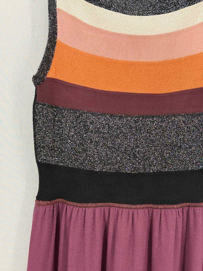 M MISSONI Burgundy Multicolor Size US 4 Short Dress