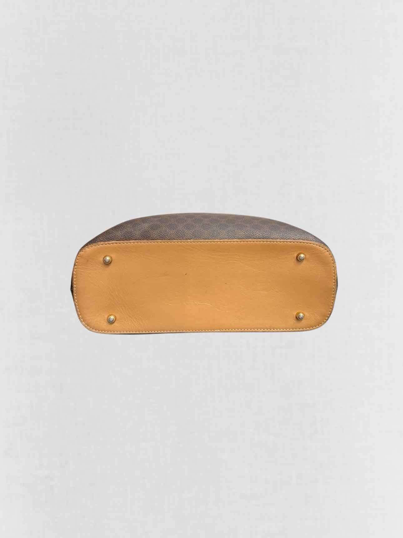 CELINE Macadam Brown Circle Logo Tote Bag