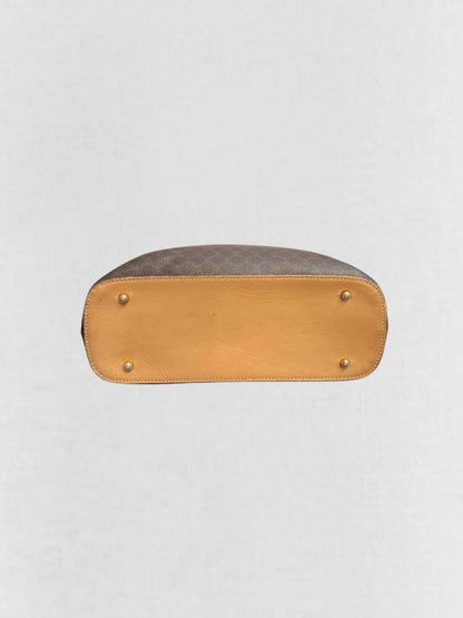 CELINE Macadam Brown Circle Logo Tote Bag