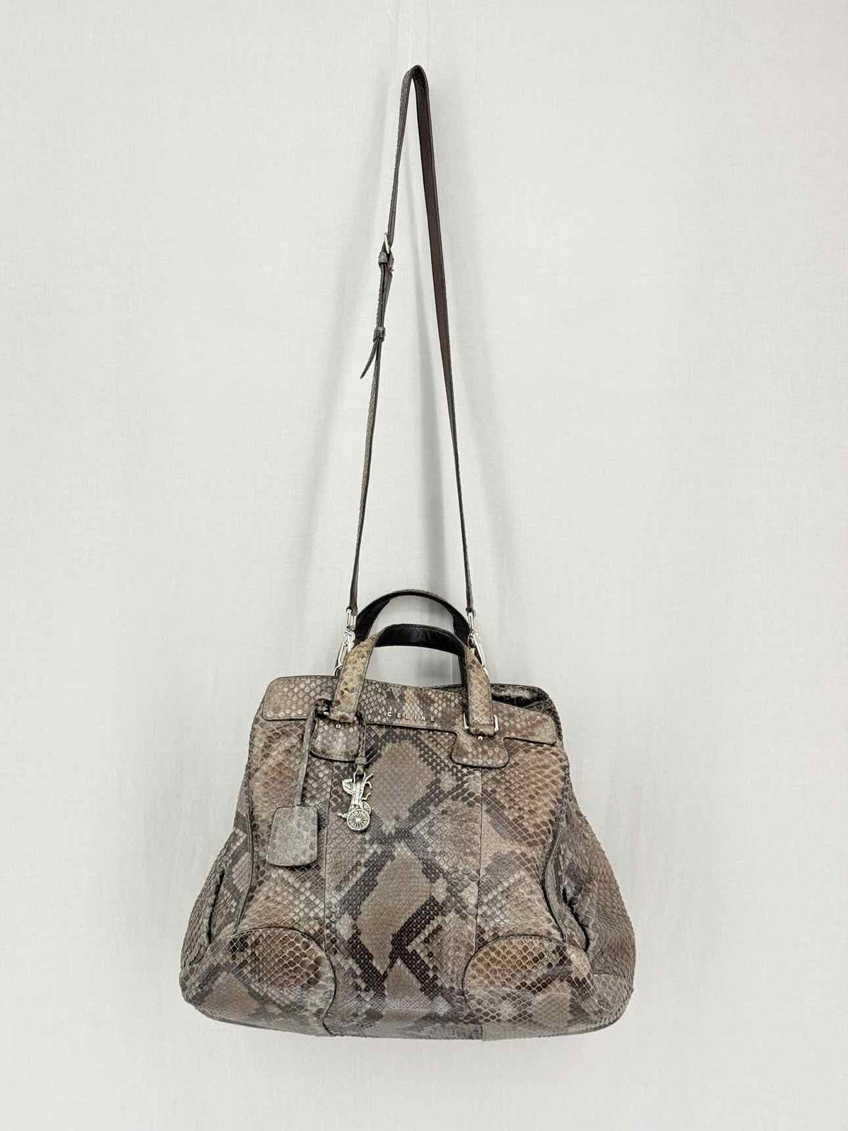 CELINE Vintage Brown & Grey Top Handle