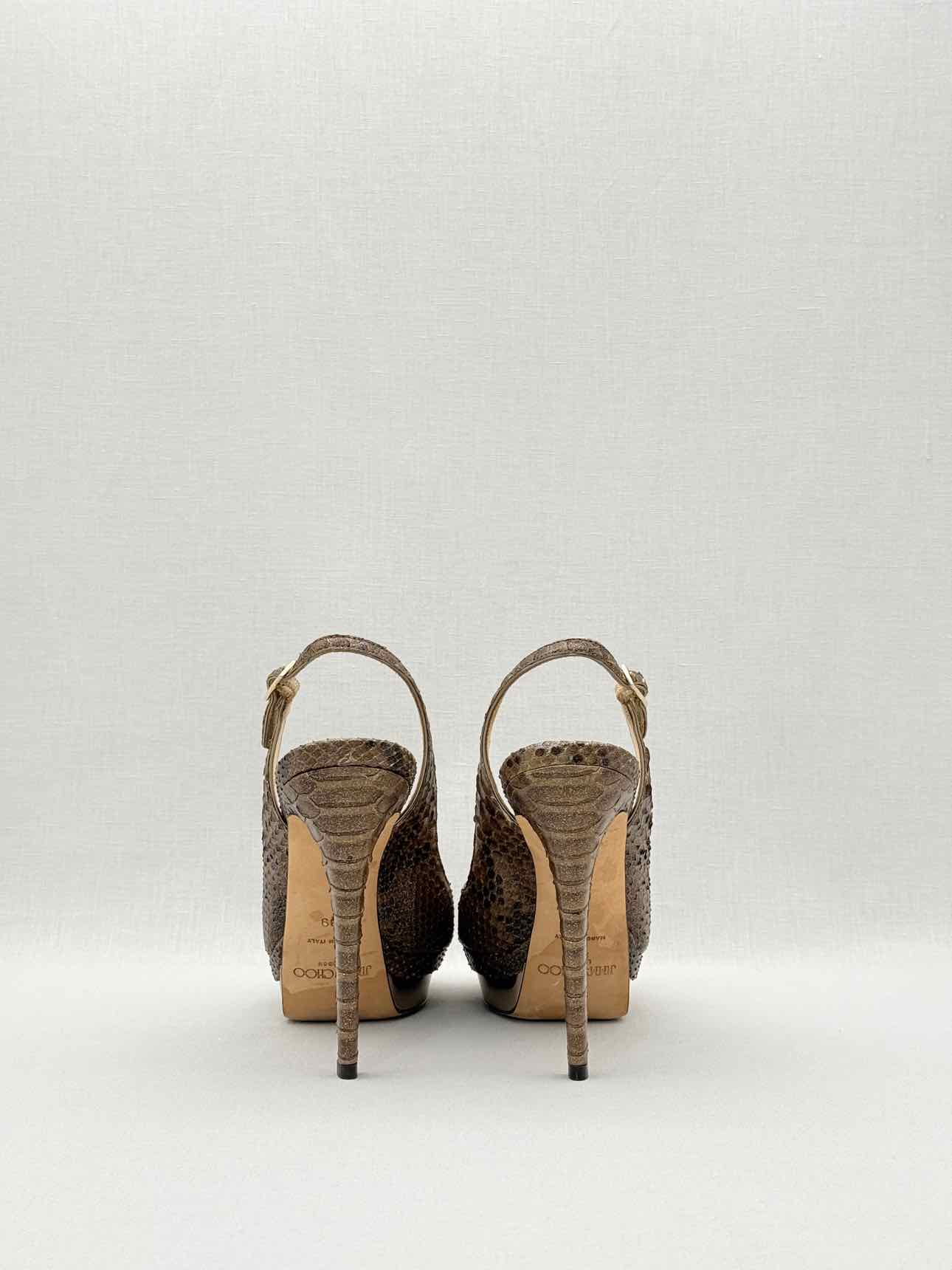 JIMMY CHOO Metallic Bronze Size EU 39 Platform Sandals