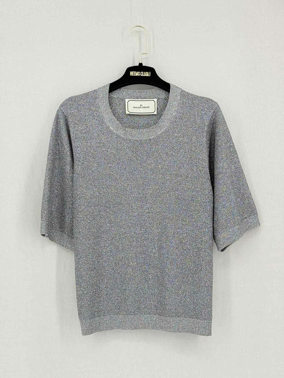 BY MALENE BIRGER Grey Lurex Size Medium Sweater