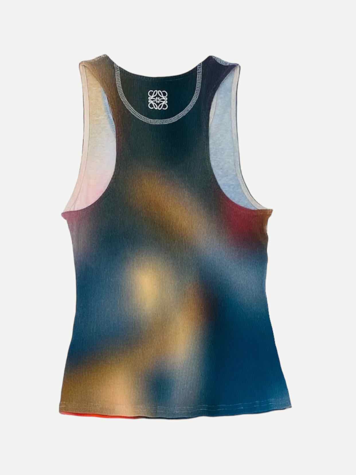 LOEWE Blue Multicolor Tie-dye Size Medium Tank Top