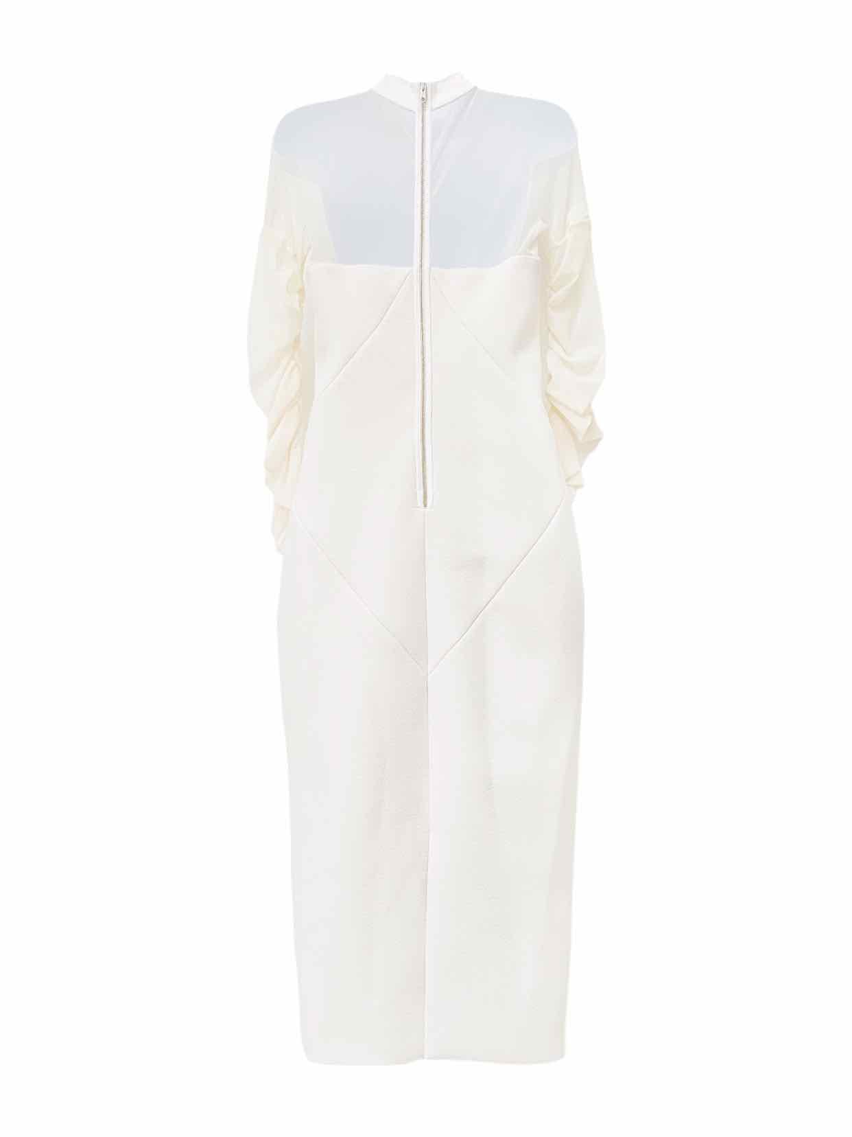 BALENCIAGA Sheath Off-white Midi Dress US6