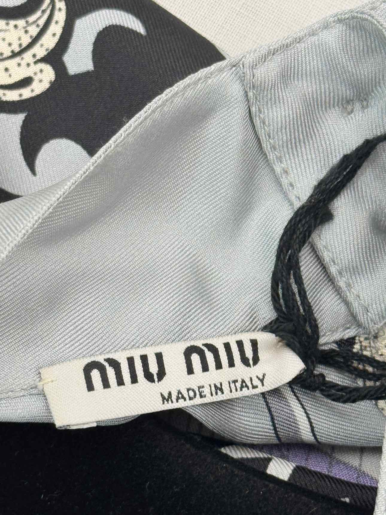 MIU MIU Grey Multicolor Sword Print Size US 2 Shirt