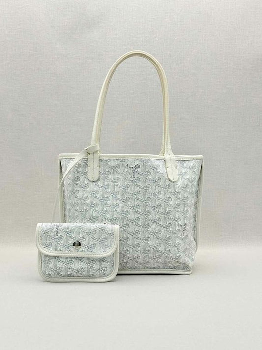 GOYARD Anjou White & Grey Goryardine Tote Bag