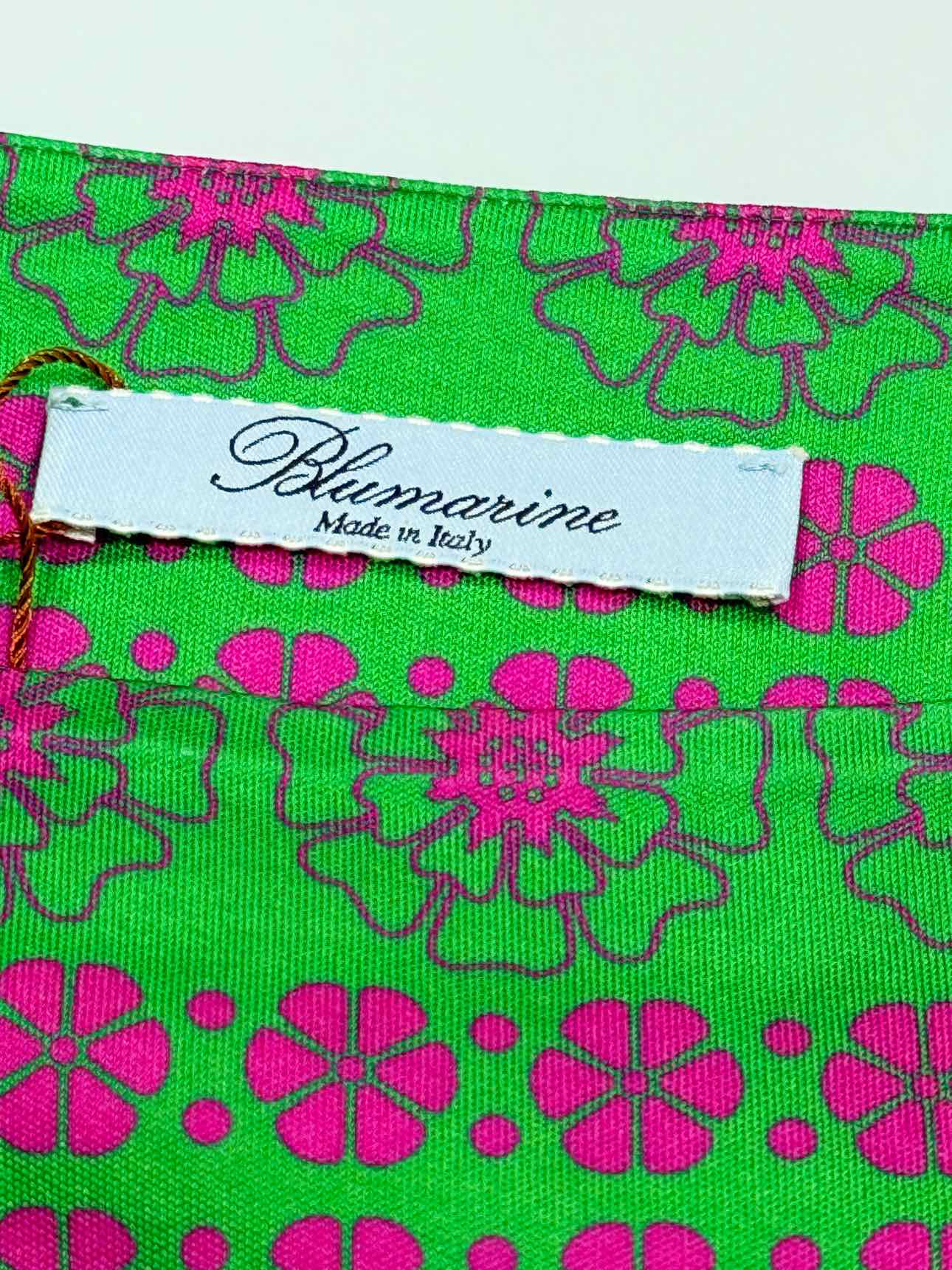 BLUMARINE Green & Pink Floral Size US 0 Mini Skirt