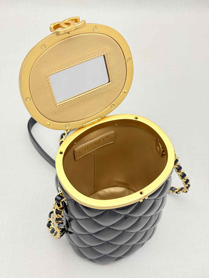 CHANEL Crown Box Black Quilted Vanity Case