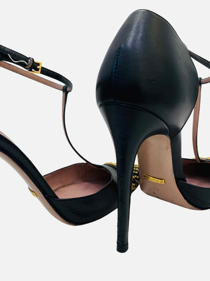 GUCCI Coline T Strap Black Size EU 39 Pumps