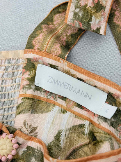 ZIMMERMANN Khaki Multicolor Size US 12 Long Dress