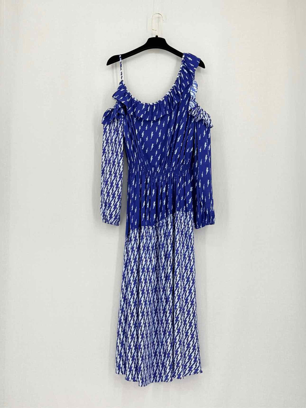 SANDRO Kemila Blue & White Size US 8 Midi Dress