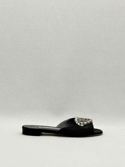 MANOLO BLAHNIK Pralina Black Size EU 35.5 Mules