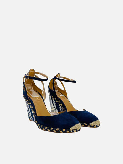 AQUAZZURA Espadrille Navy & White Wedges