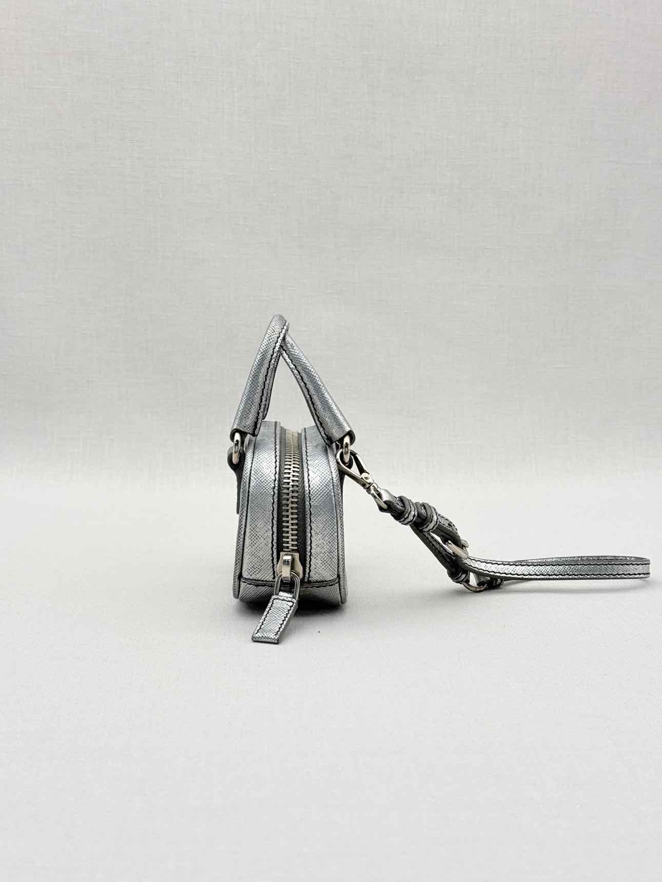 PRADA Metallic Silver Bag Charm