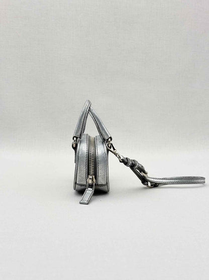 PRADA Metallic Silver Bag Charm