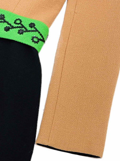 PETER PILOTTO Mocha & Black Size US 2 Knee Length Dress