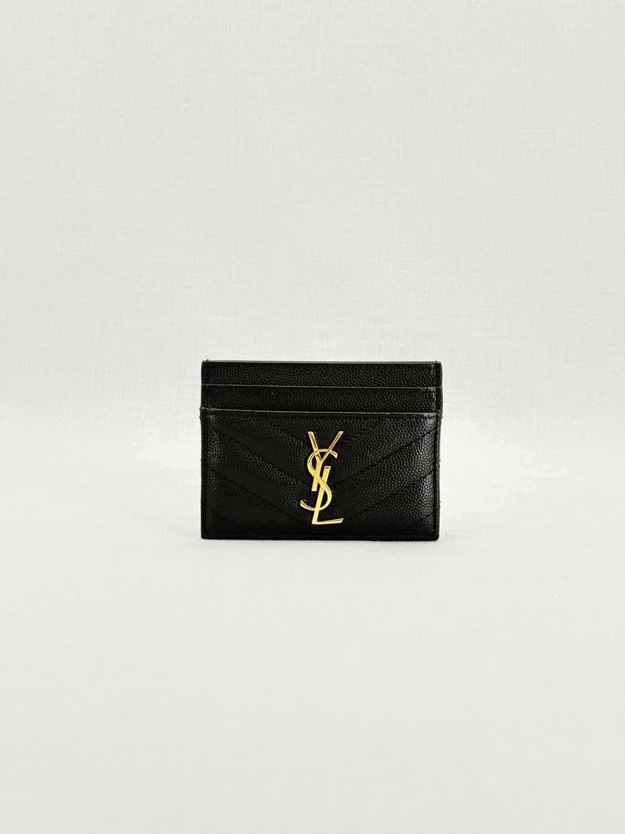 SAINT LAURENT Black Monogram Card Holder