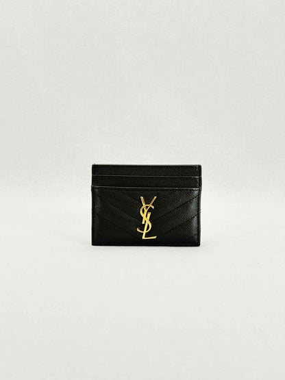 SAINT LAURENT Black Monogram Card Holder