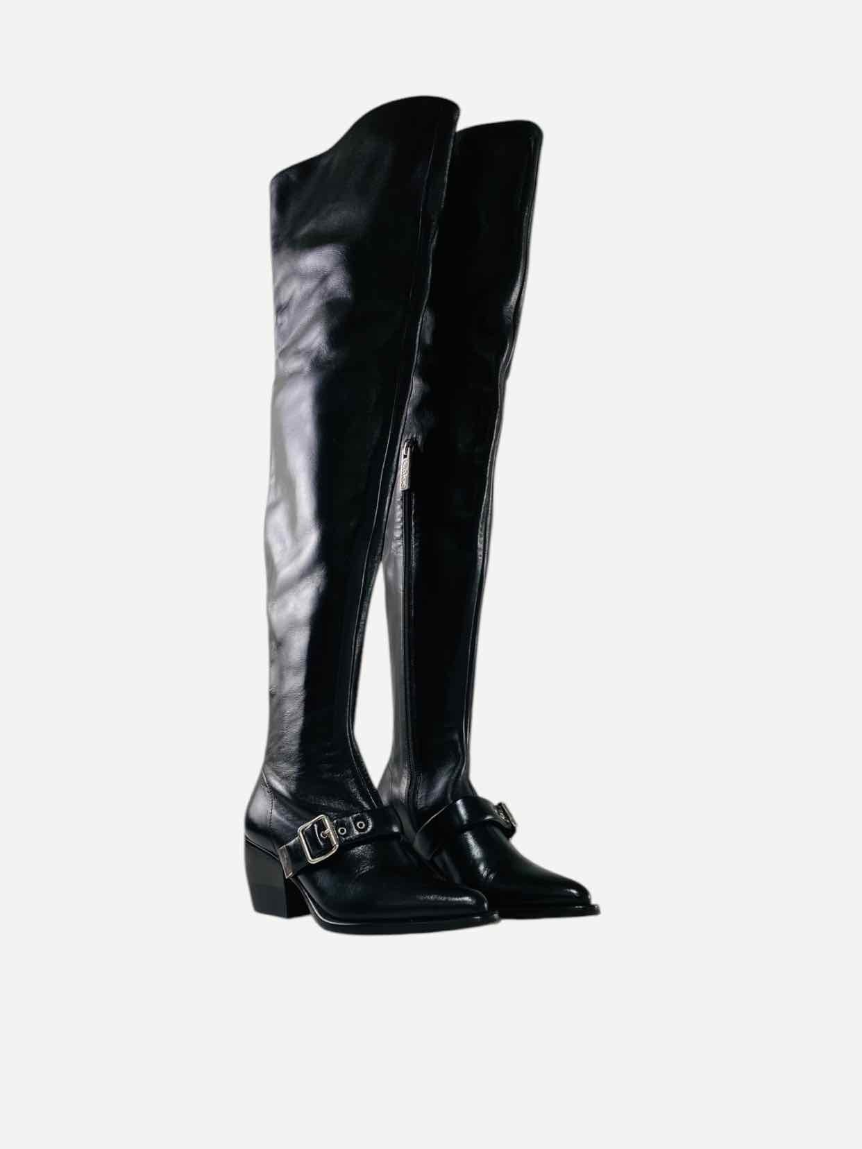 CHLOE Rylee Black Size EU 36.5 Thigh High Boots