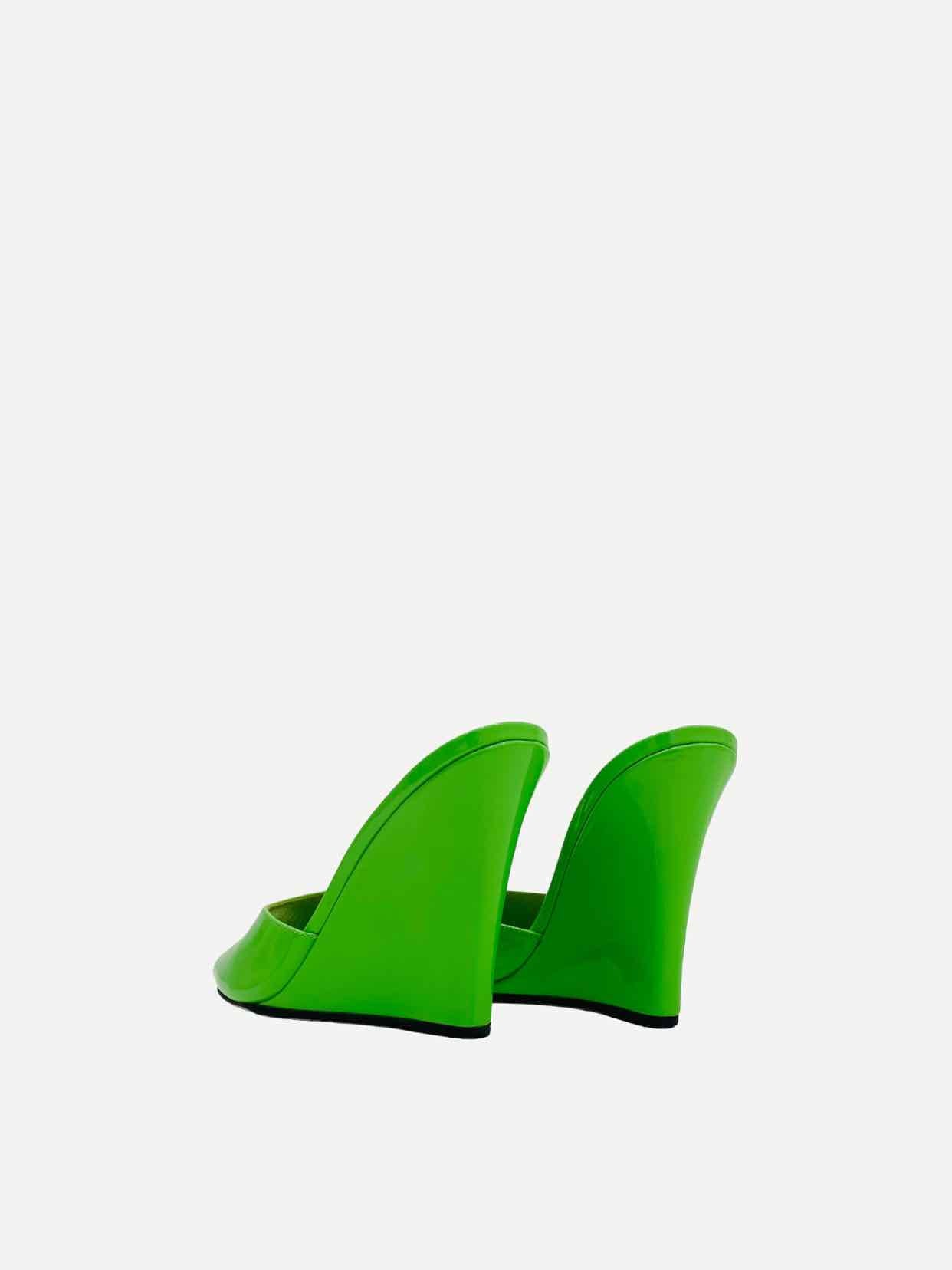 PARIS TEXAS Wanda Neon Green Mules 38.5