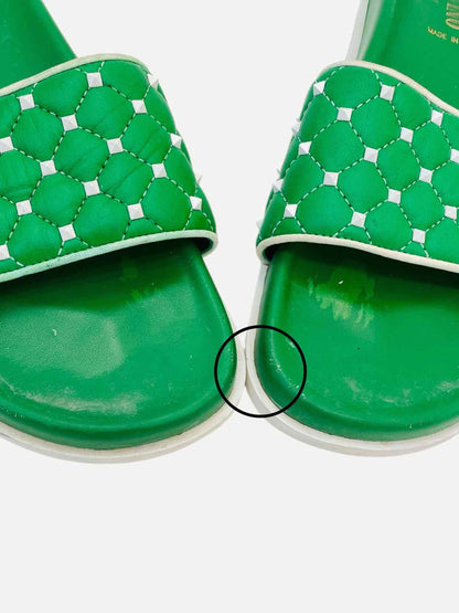 VALENTINO Rockstud Green Slides