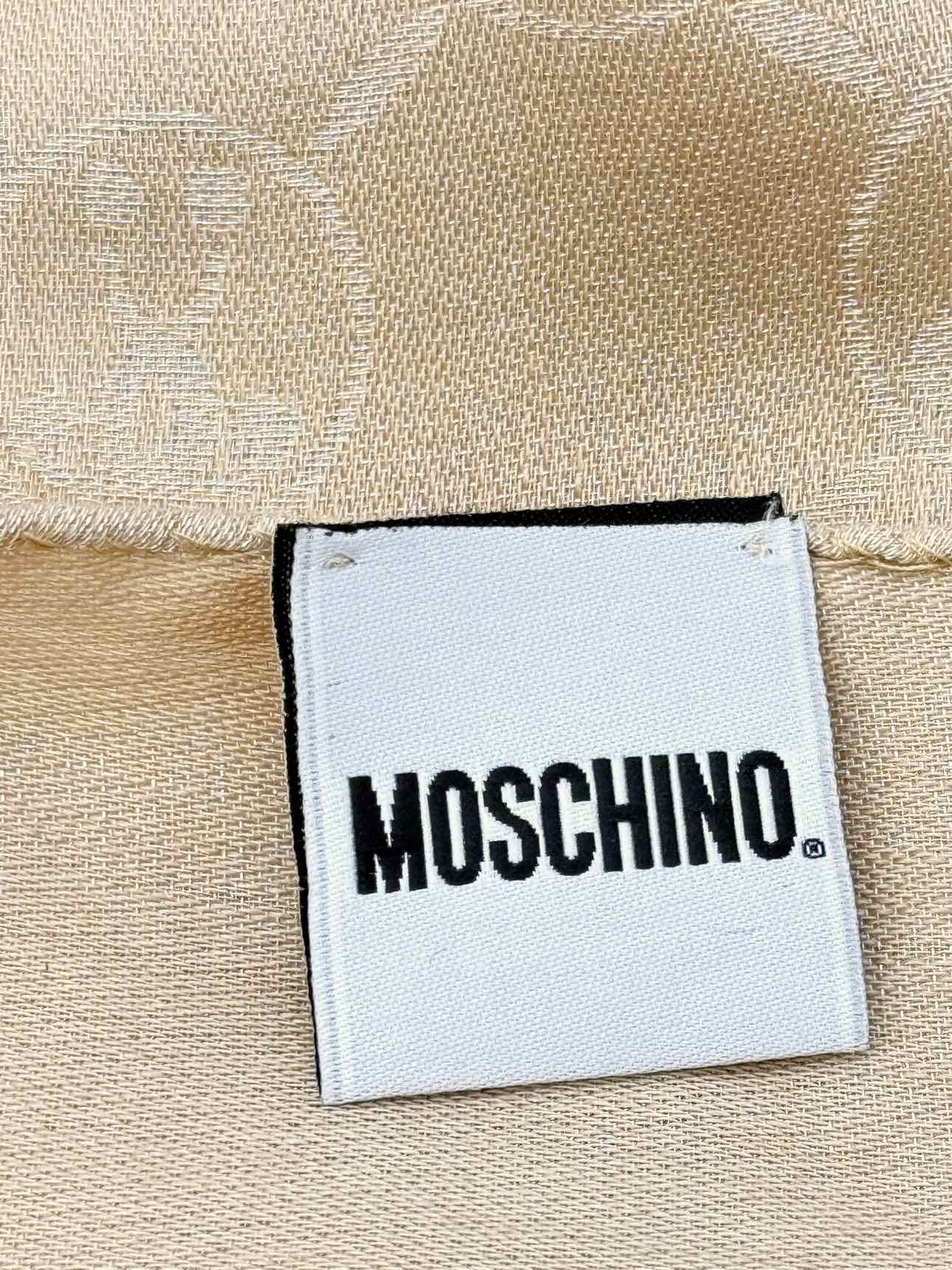 MOSCHINO Beige Monogram Scarf
