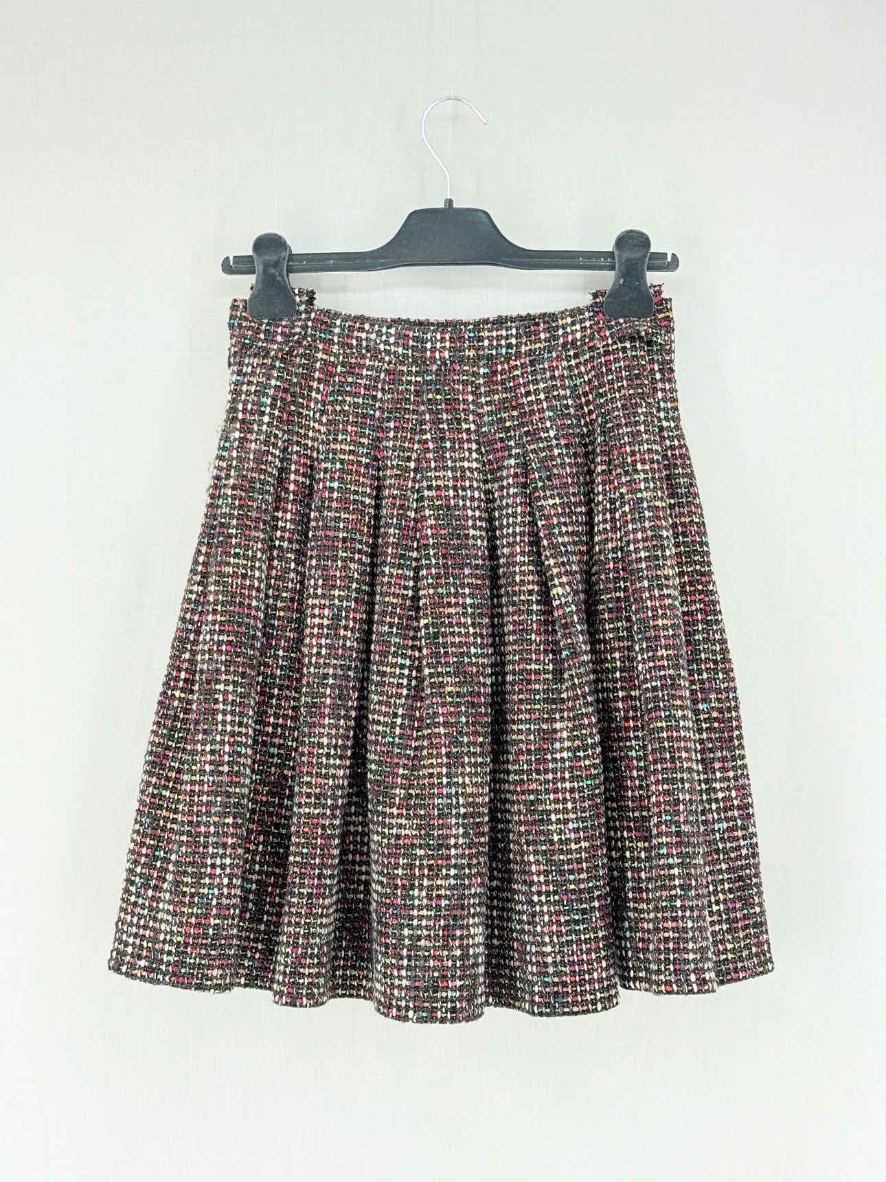 CHRISTIAN DIOR Burgundy Multicolor Size US 4 Mini Skirt