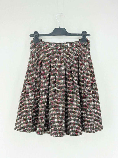 CHRISTIAN DIOR Burgundy Multicolor Size US 4 Mini Skirt