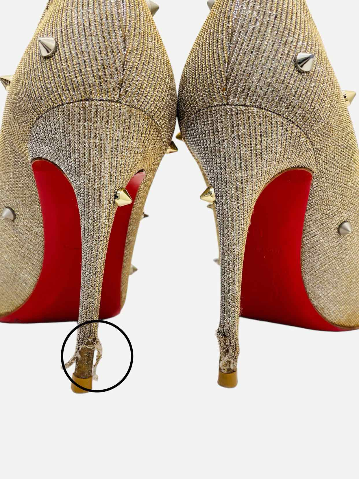 CHRISTIAN LOUBOUTIN Spikes Gold Size EU 36 Pumps