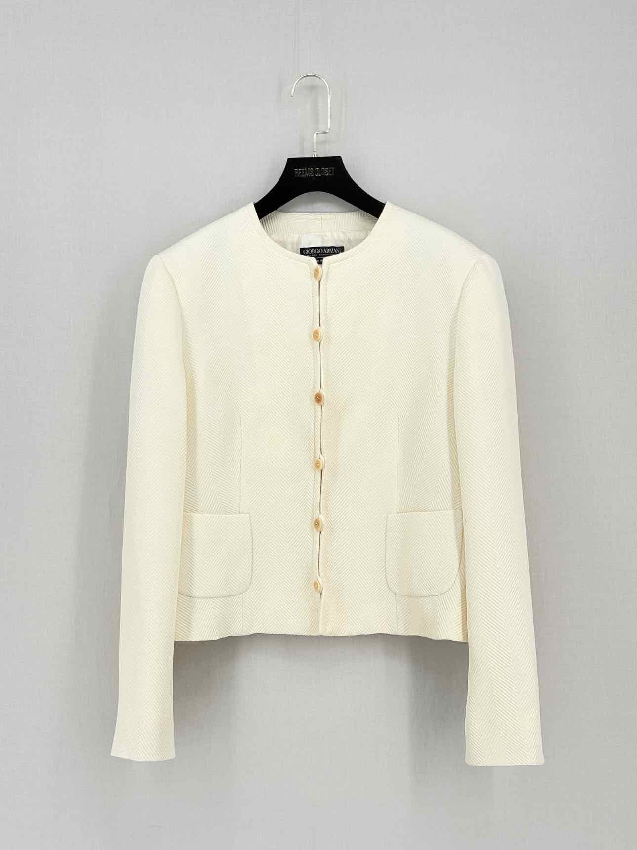 GIORGIO ARMANI Cream Jacquard Size US 8 Outfit Set
