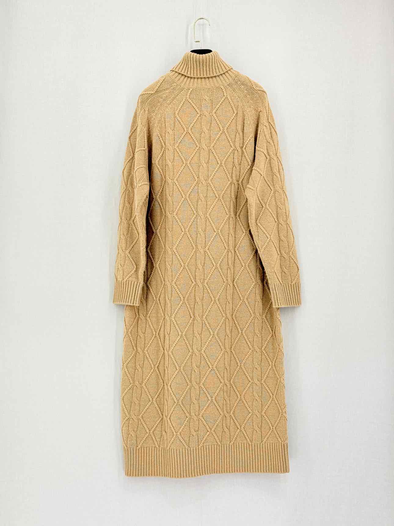 MAX MARA Beige Cable Knit Size Medium Midi Dress