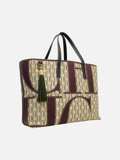 CAROLINA HERRERA CH Shopper Brown Monogram Tote Bag