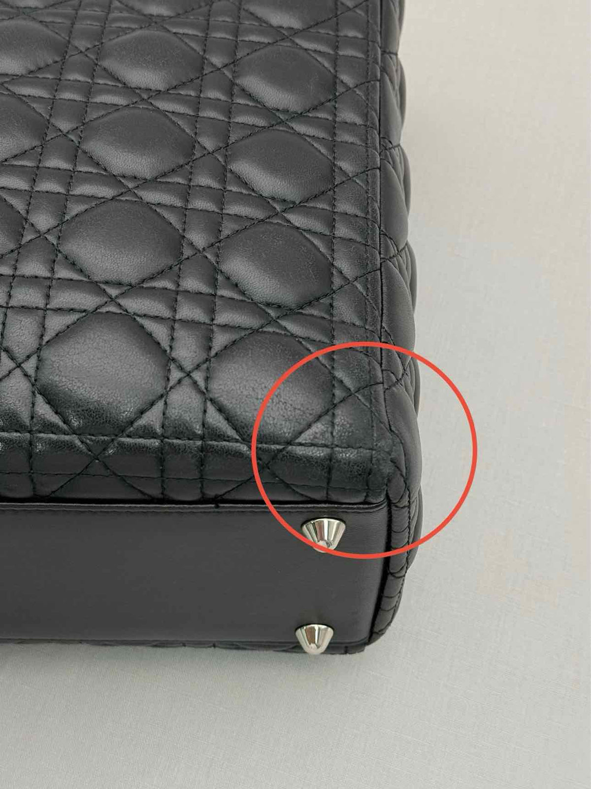 CHRISTIAN DIOR Lady Dior Black Cannage Top Handle