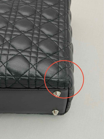 CHRISTIAN DIOR Lady Dior Black Cannage Top Handle