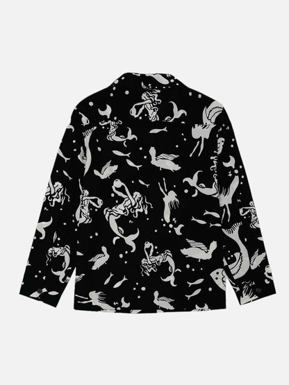 PRADA Basic Black & White Mermaid Print Shirt