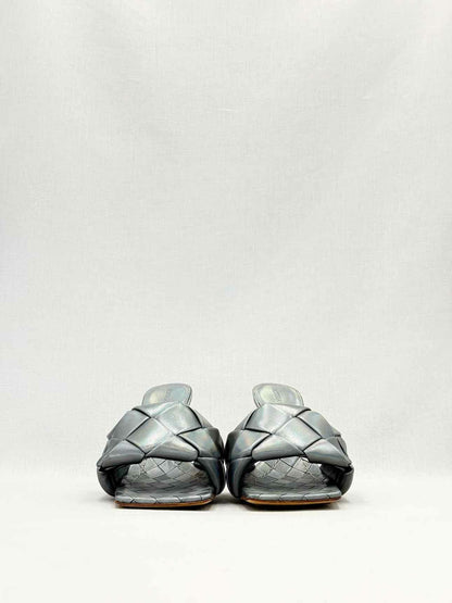 BOTTEGA VENETA Lido Metallic Grey Size EU 37.5 Mules