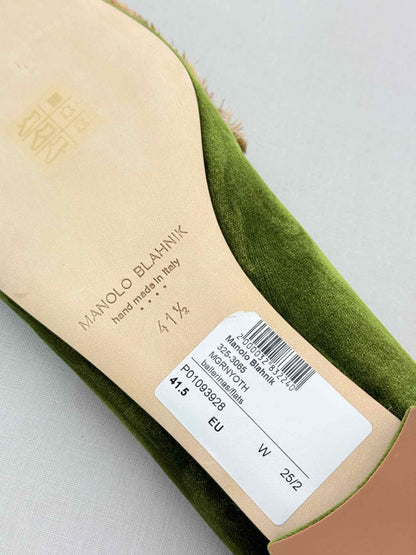 MANOLO BLAHNIK Green Size EU 41.5 Loafers