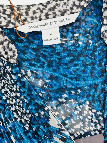 DIANE VON FURSTENBERG Mini Blue & White Mini Dress