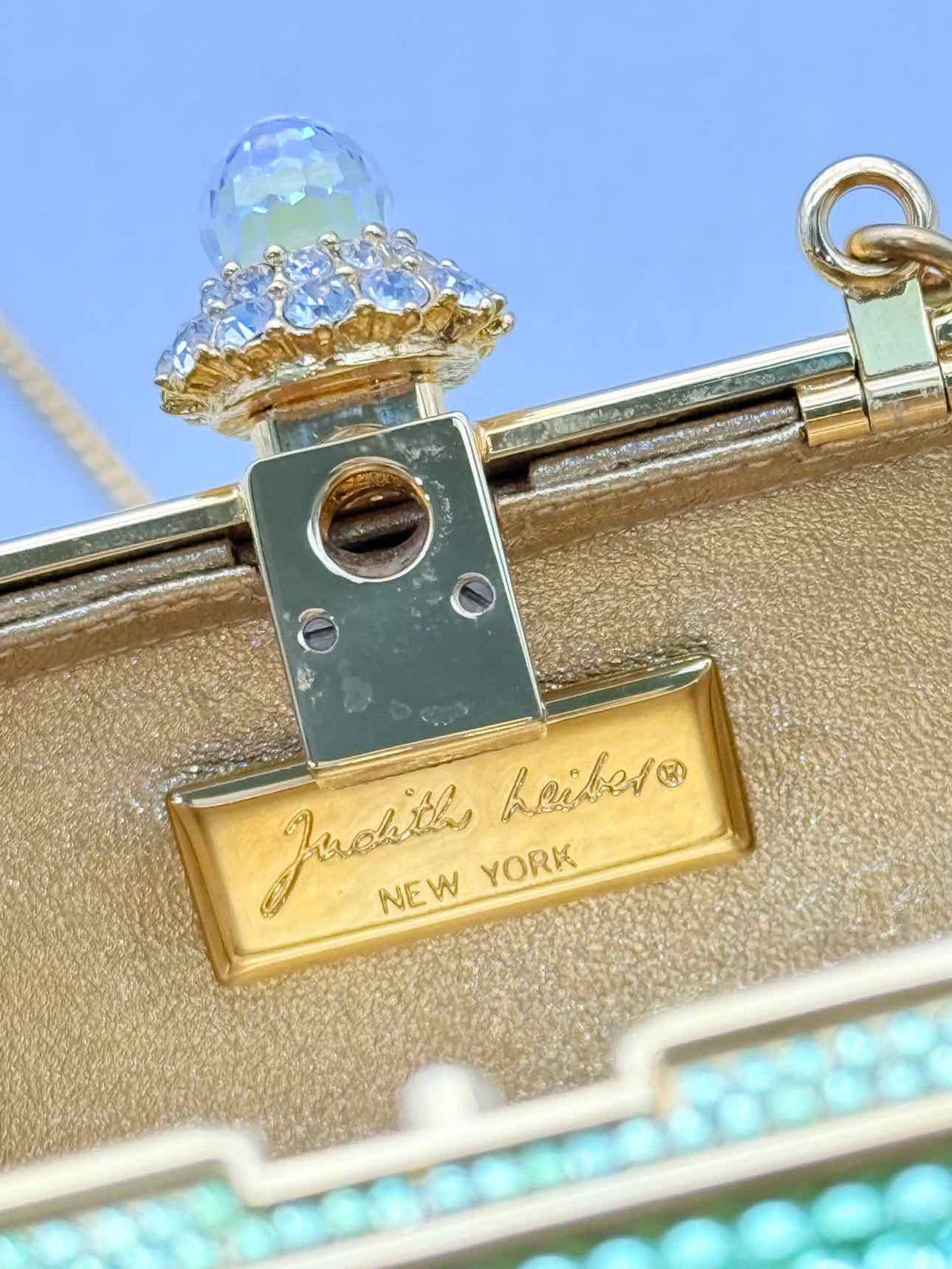 JUDITH LEIBER Minaudière Green Clutch