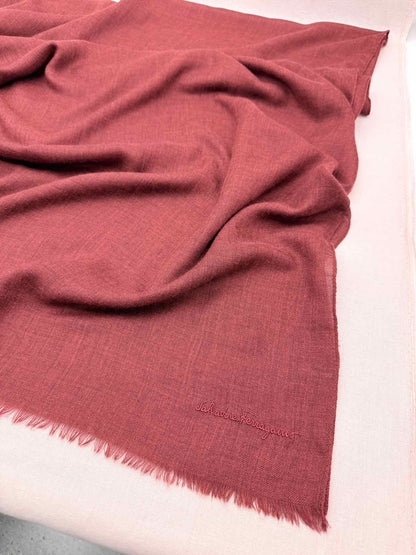 SALVATORE FERRAGAMO Burgundy Scarf