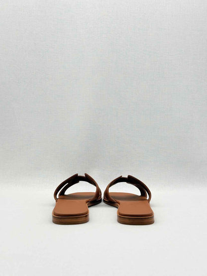 HERMES ORAN Gold Size EU 37.5 Sandals