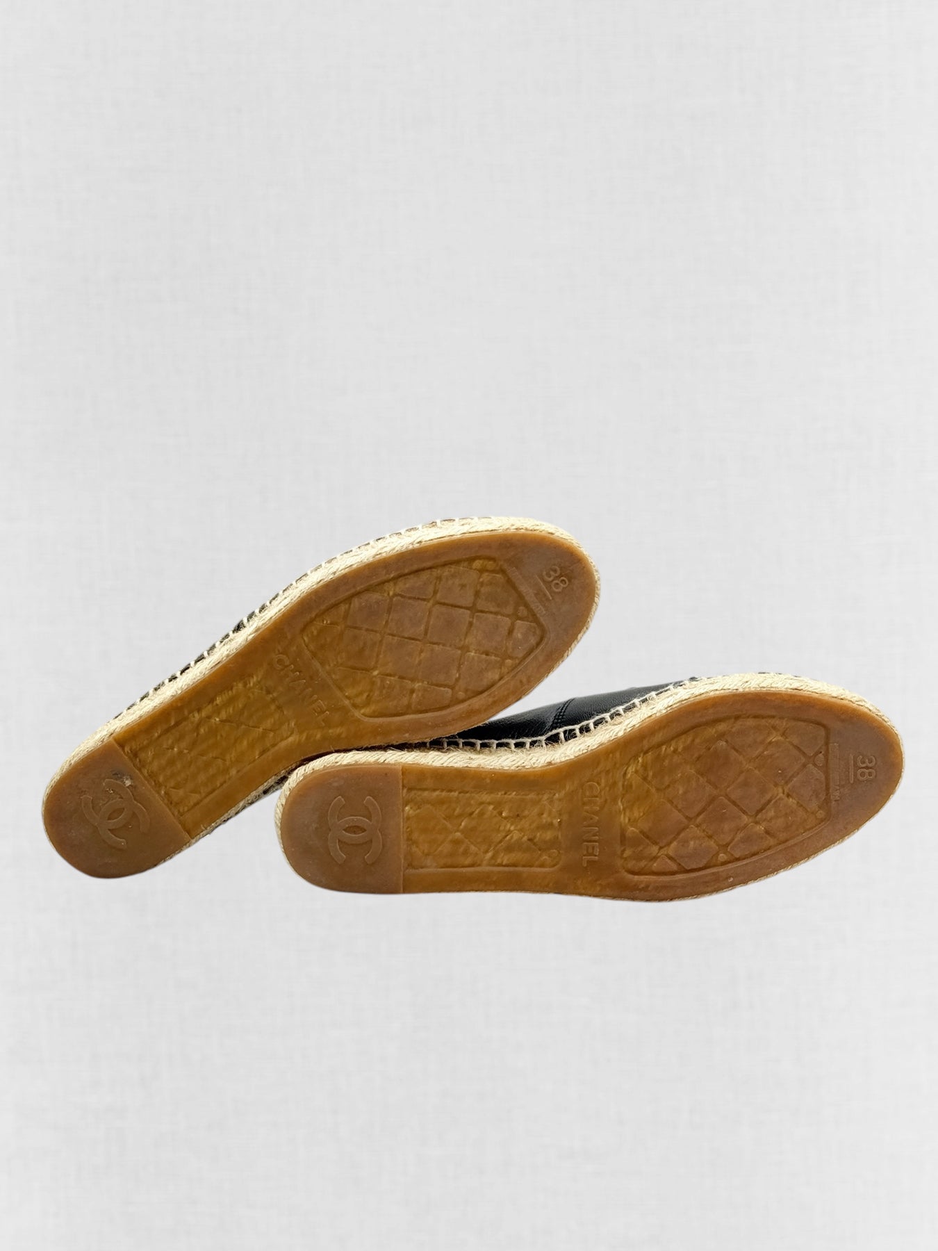 CHANEL Espadrille Black Size EU 38 Flats