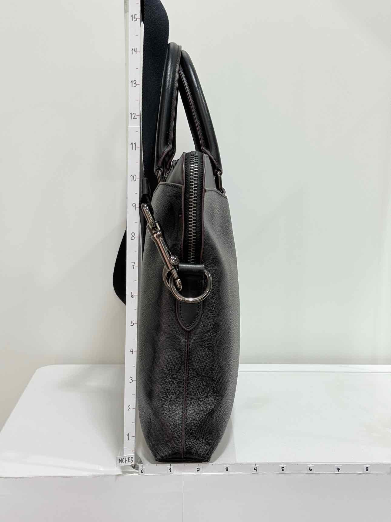 COACH Beckett Slim Black Signature Laptop Bag